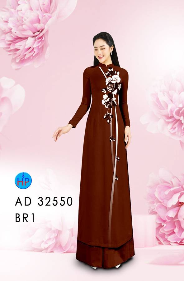 Vải Áo Dài Hoa In 3D AD 32550 7